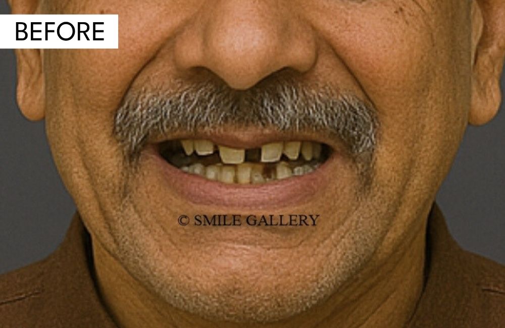 Before: full mouth rehabilitation, All-on-4 case 1