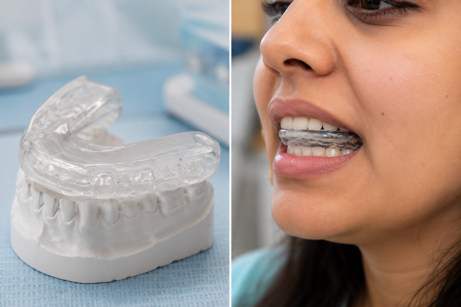a custom bite splint (night guard) for TMJ jaw pain relief